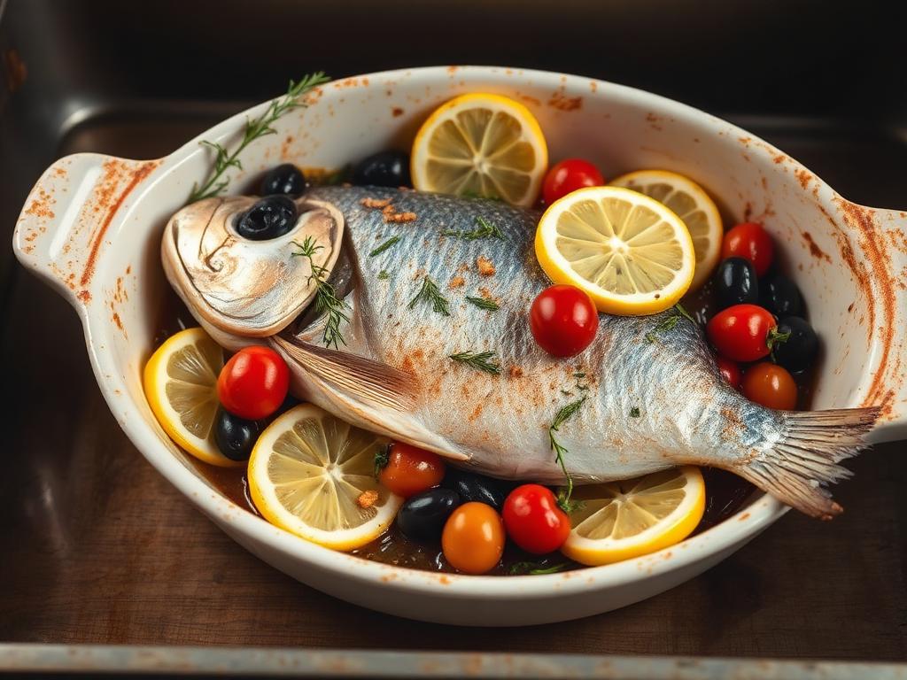 Dorade aus dem Ofen