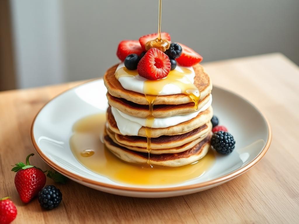 Eiweiß-Pfannkuchen mit Beeren