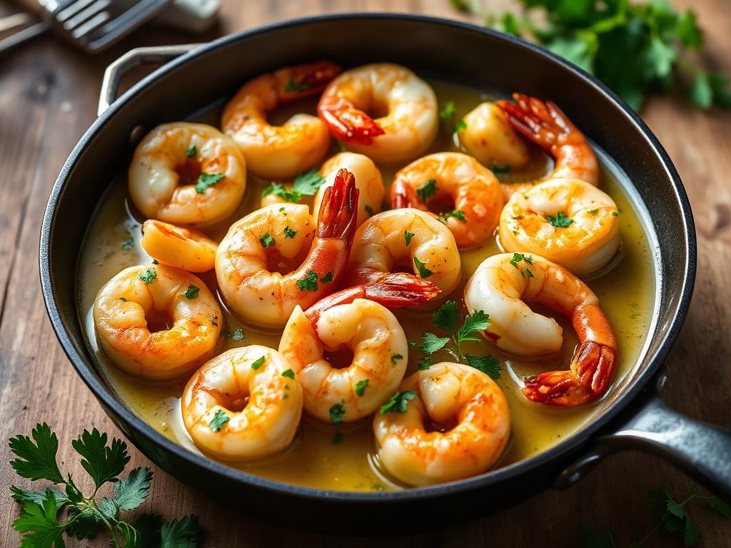 Garnelen-Scampi mit Knoblauch