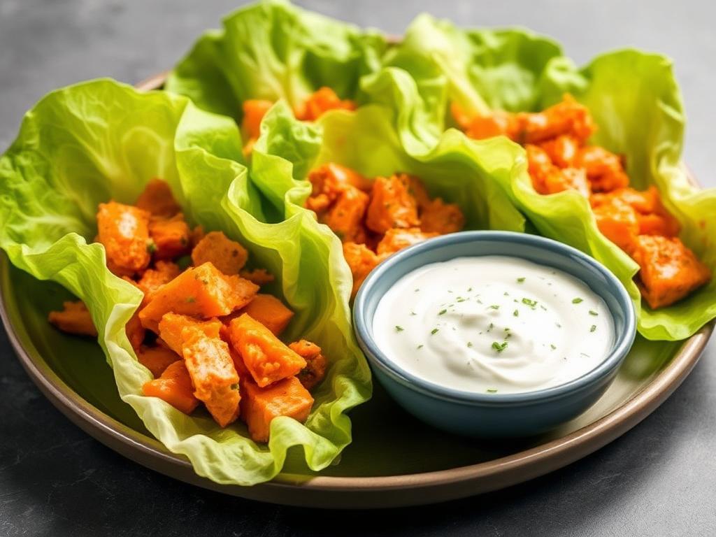 Buffalo-Hähnchen Lettuce Wraps