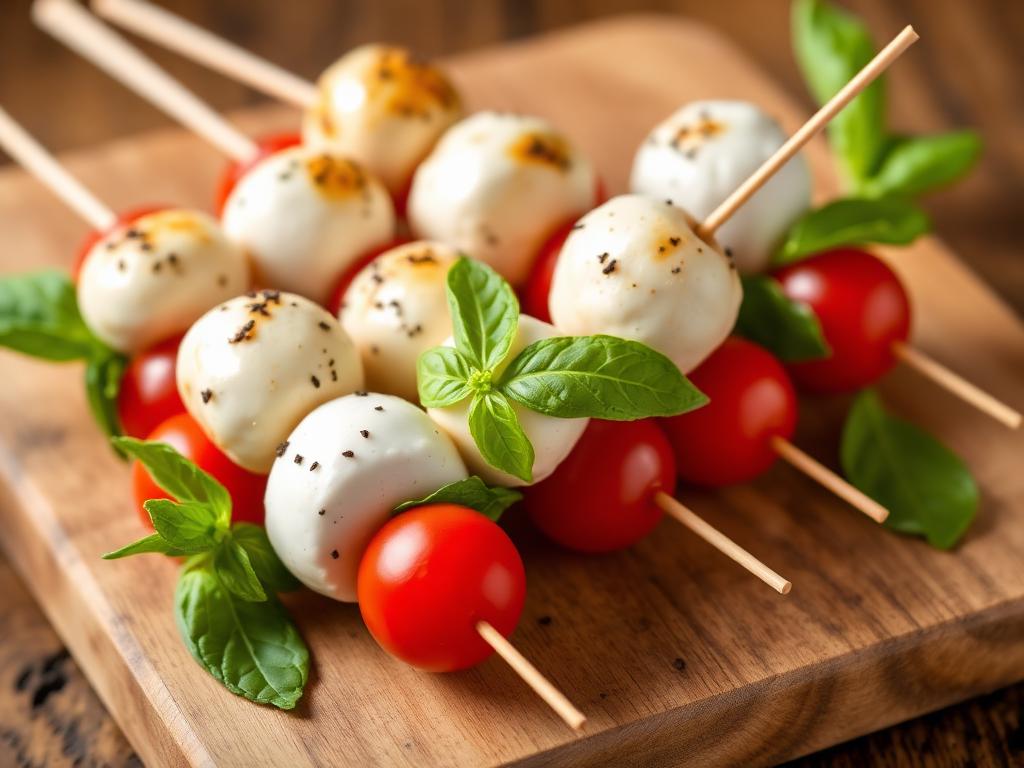 Hähnchen-Caprese-Spieße
