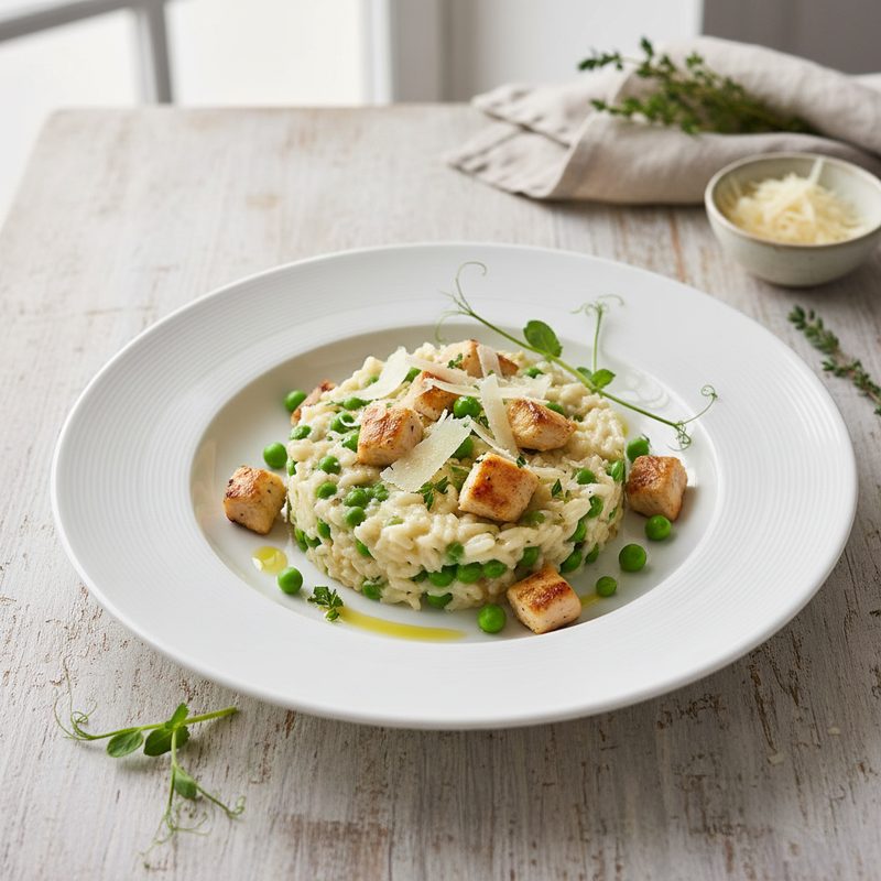Hähnchen-Erbsen-Risotto