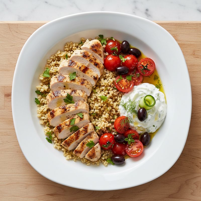 Griechische Hähnchen-Bowl