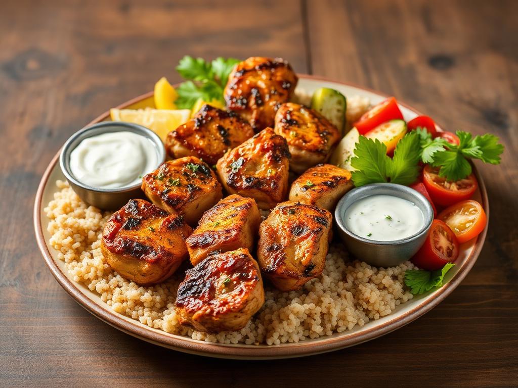 Hähnchen-Kebab mit Bulgur