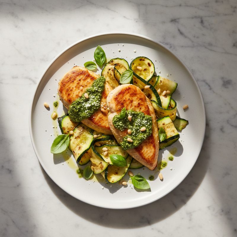 Hähnchen-Pesto-Zucchini