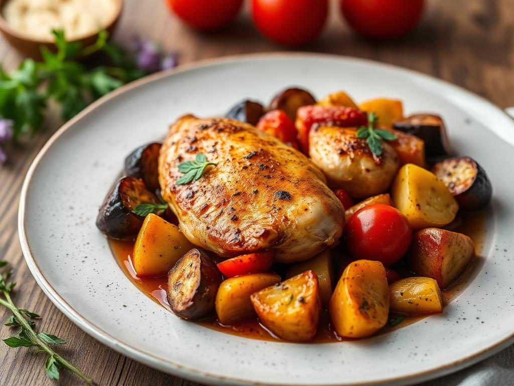 Hähnchen-Ratatouille aus dem Ofen