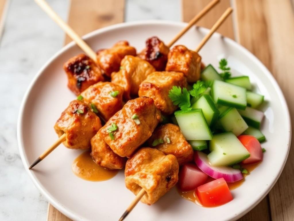 Hähnchen-Satay mit Erdnusssauce