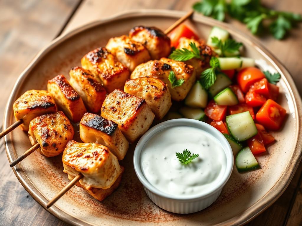 Hähnchen-Souvlaki mit Tzatziki
