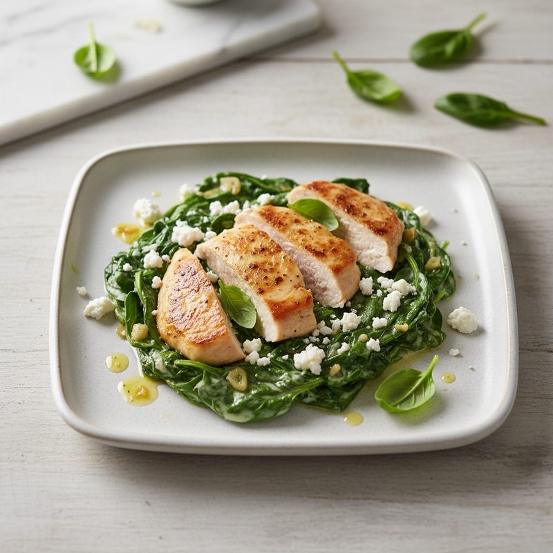Hähnchen mit Spinat & Feta