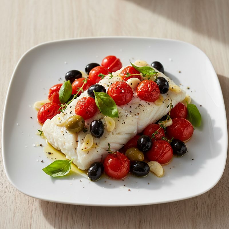 Kabeljau mit Tomaten & Oliven