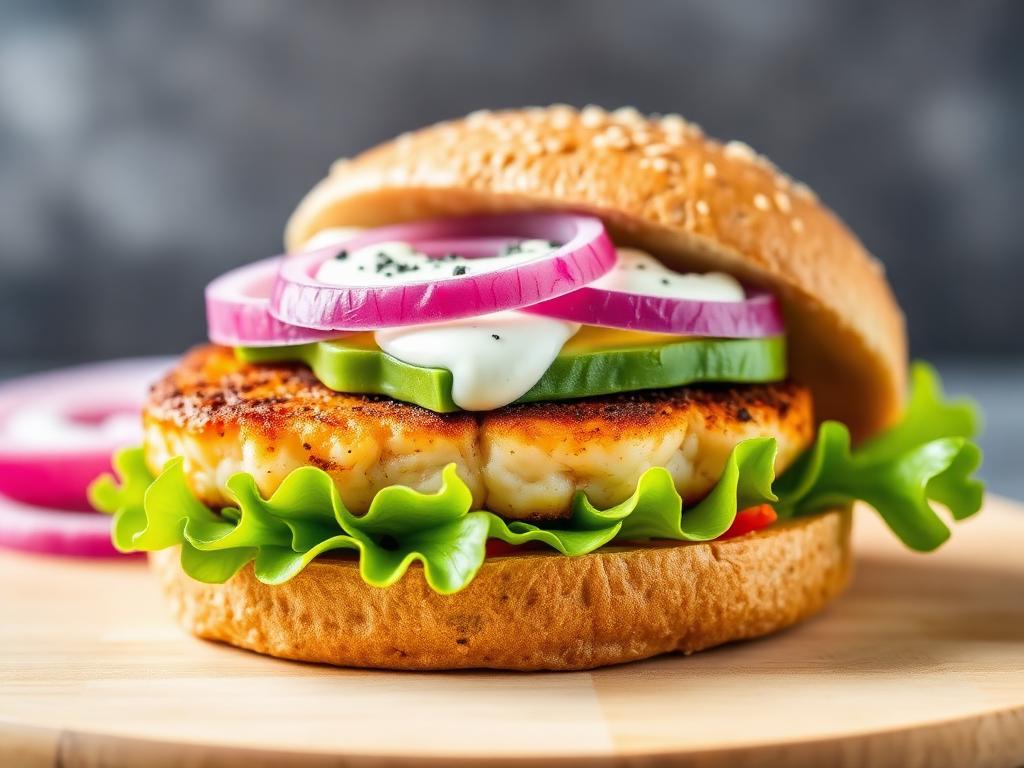 Lachs-Burger mit Avocado