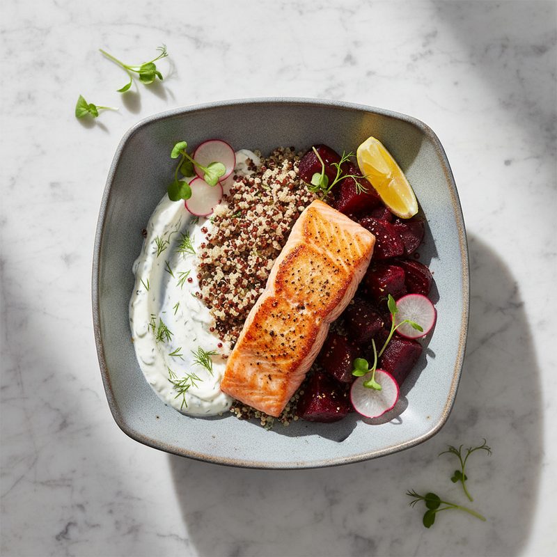 Lachs-Rote-Bete-Bowl