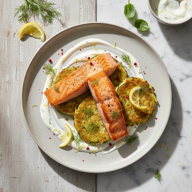 Lachs auf Zucchini-Rösti