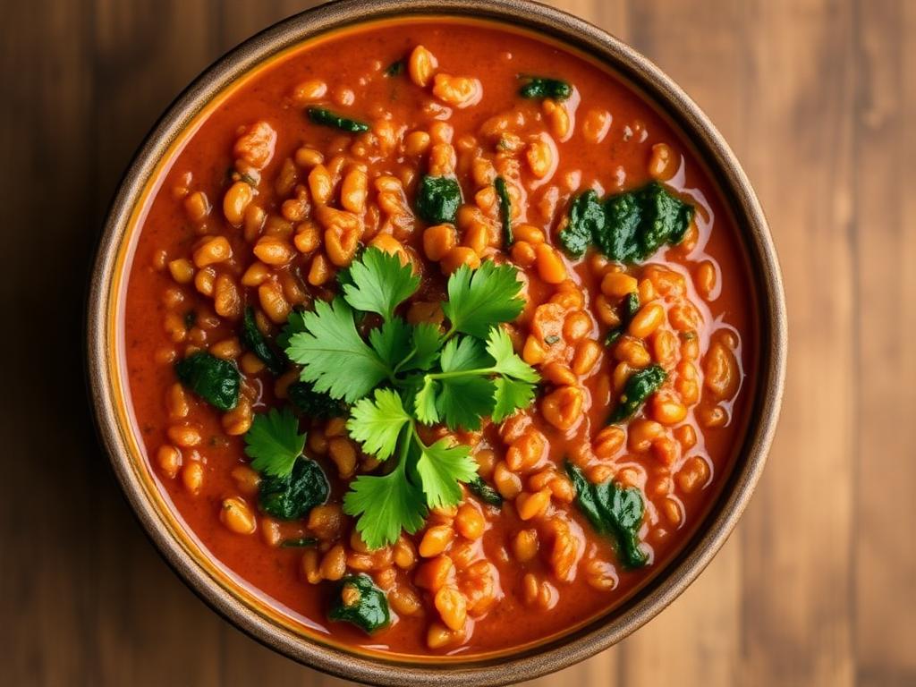 Linsen-Curry mit Spinat