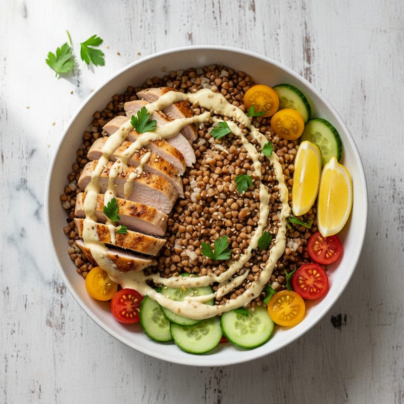 Puten-Buchweizen-Bowl