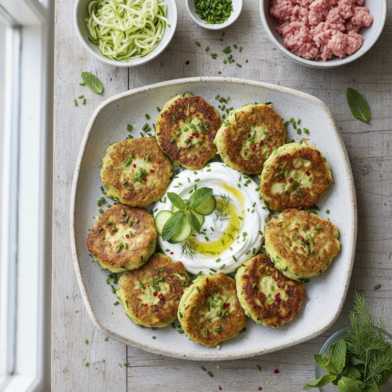 Puten-Zucchini-Puffer light