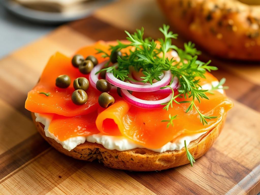 Räucherlachs-Bagel