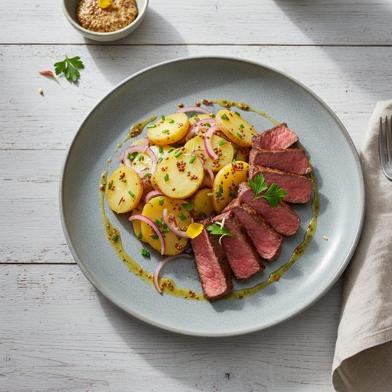 Rind mit Kartoffelsalat