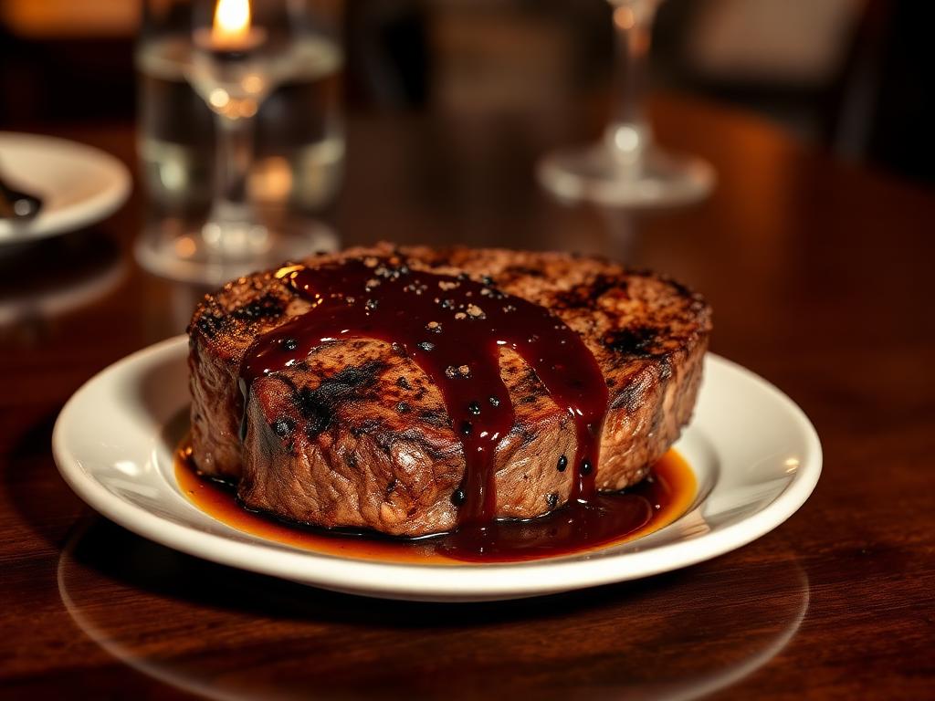 Rib-Eye-Steak mit Pfeffersauce