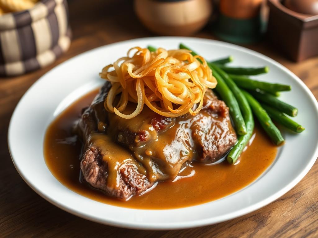 Rinder-Rostbraten mit Röstzwiebeln