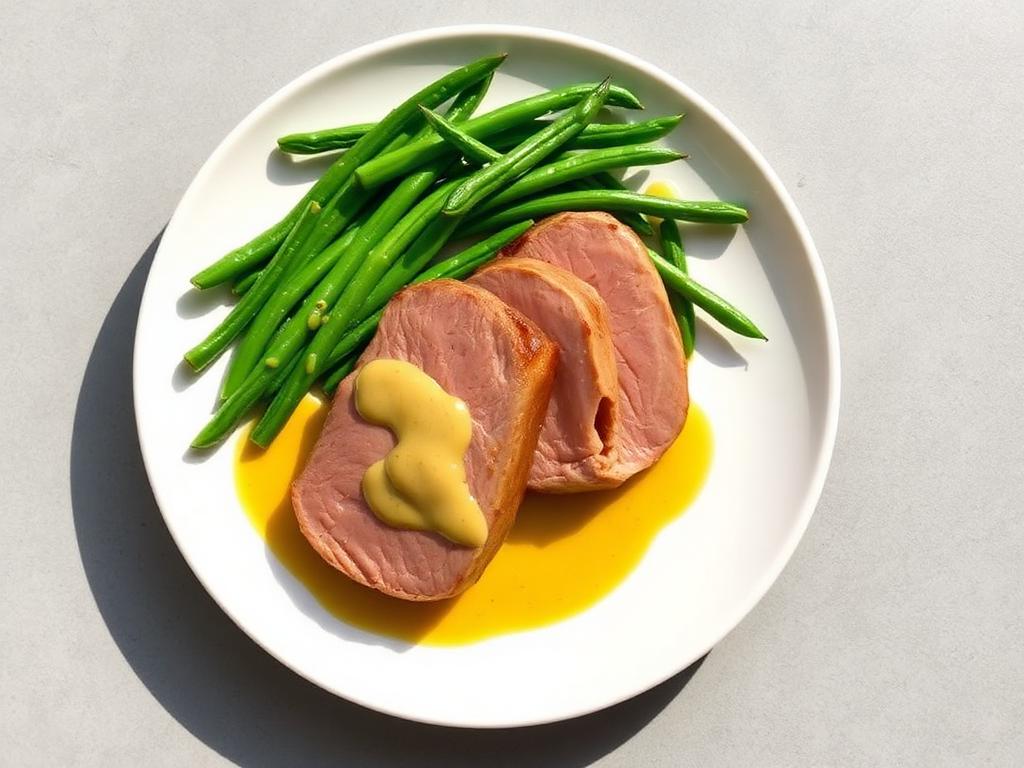 Schweinefilet mit grünen Bohnen