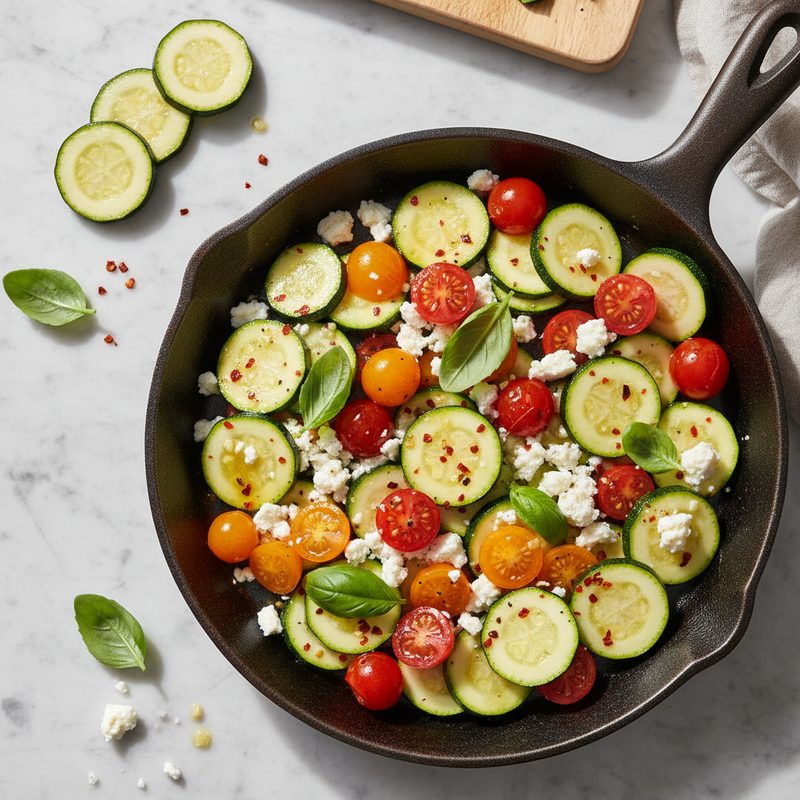 Zucchini-Feta-Pfanne