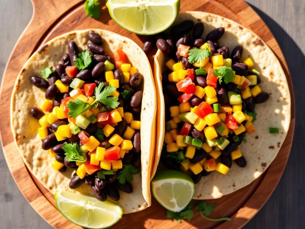 Bohnen-Mais-Salsa-Wrap