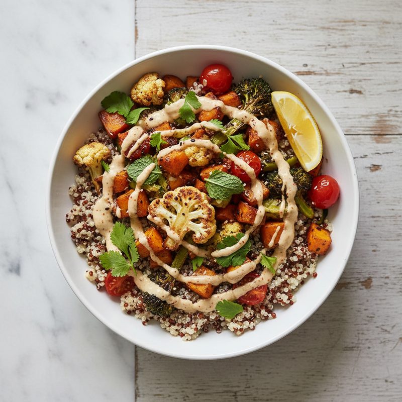 Quinoa-Bowl mit Tahini