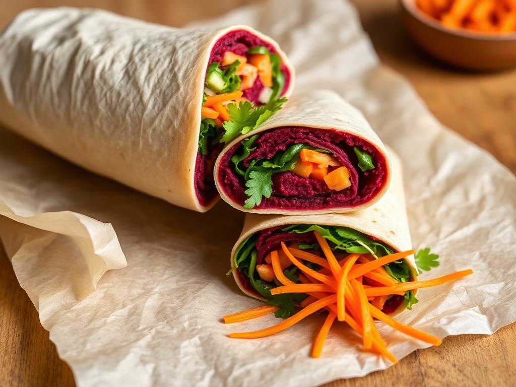Rote-Beete-Hummus Wrap