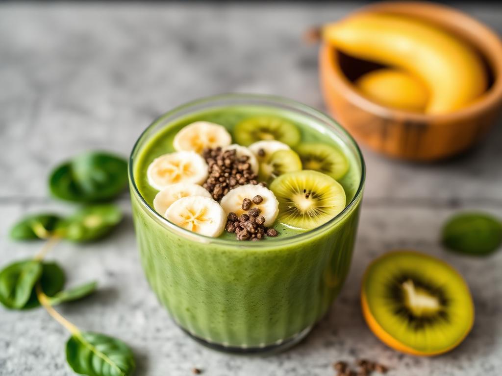Grüne Spinat-Smoothie-Bowl