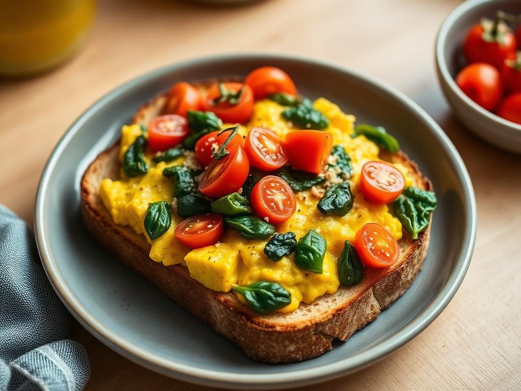 Tofu-Rührei auf Toast