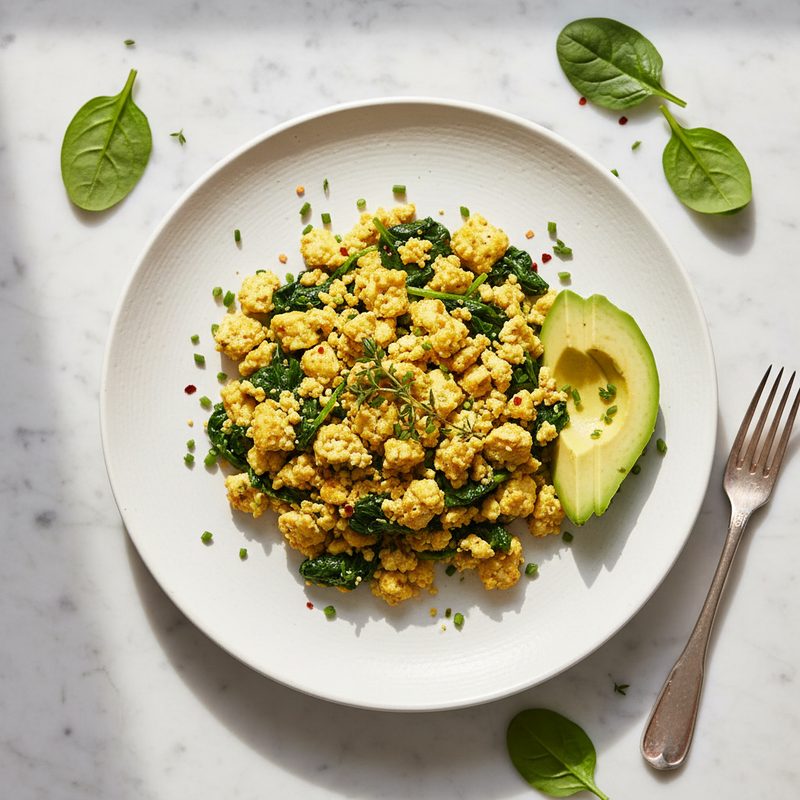 Tofu-Scramble mit Spinat (Variante)