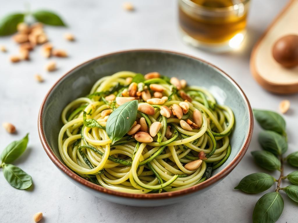 Zucchini-Nudeln mit Pesto