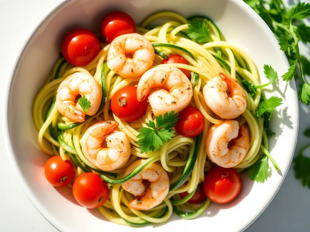 Zoodles mit Garnelen